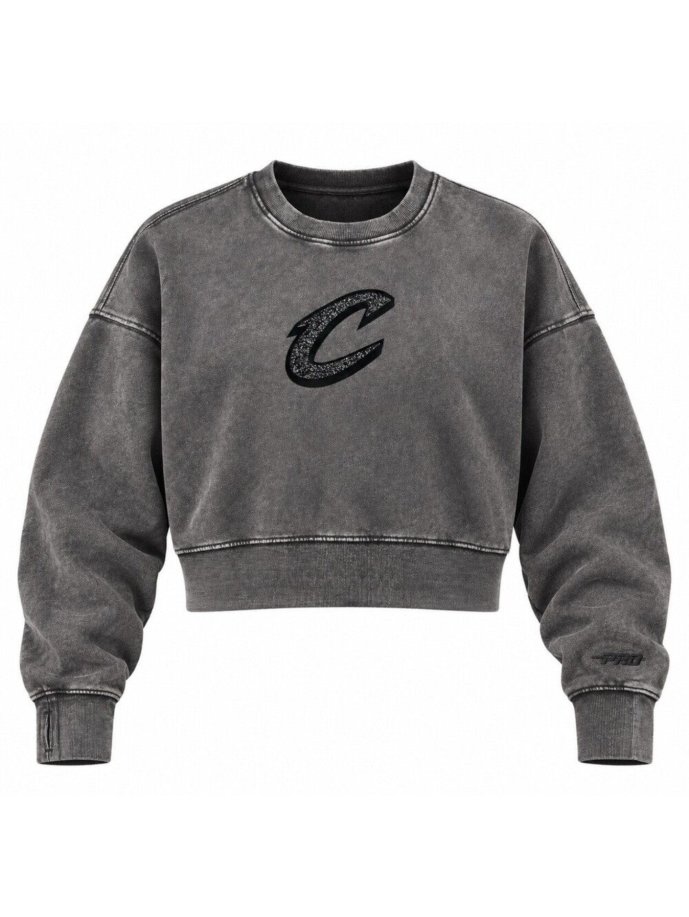 Pro Standard Cleveland Cavaliers Rhinestone Cropped Sweatshirt Black Size Medium